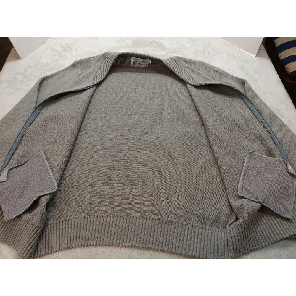 Vintage Gray Cardigan Sweater M Full Zip R&R Uniforms National Park Service USA